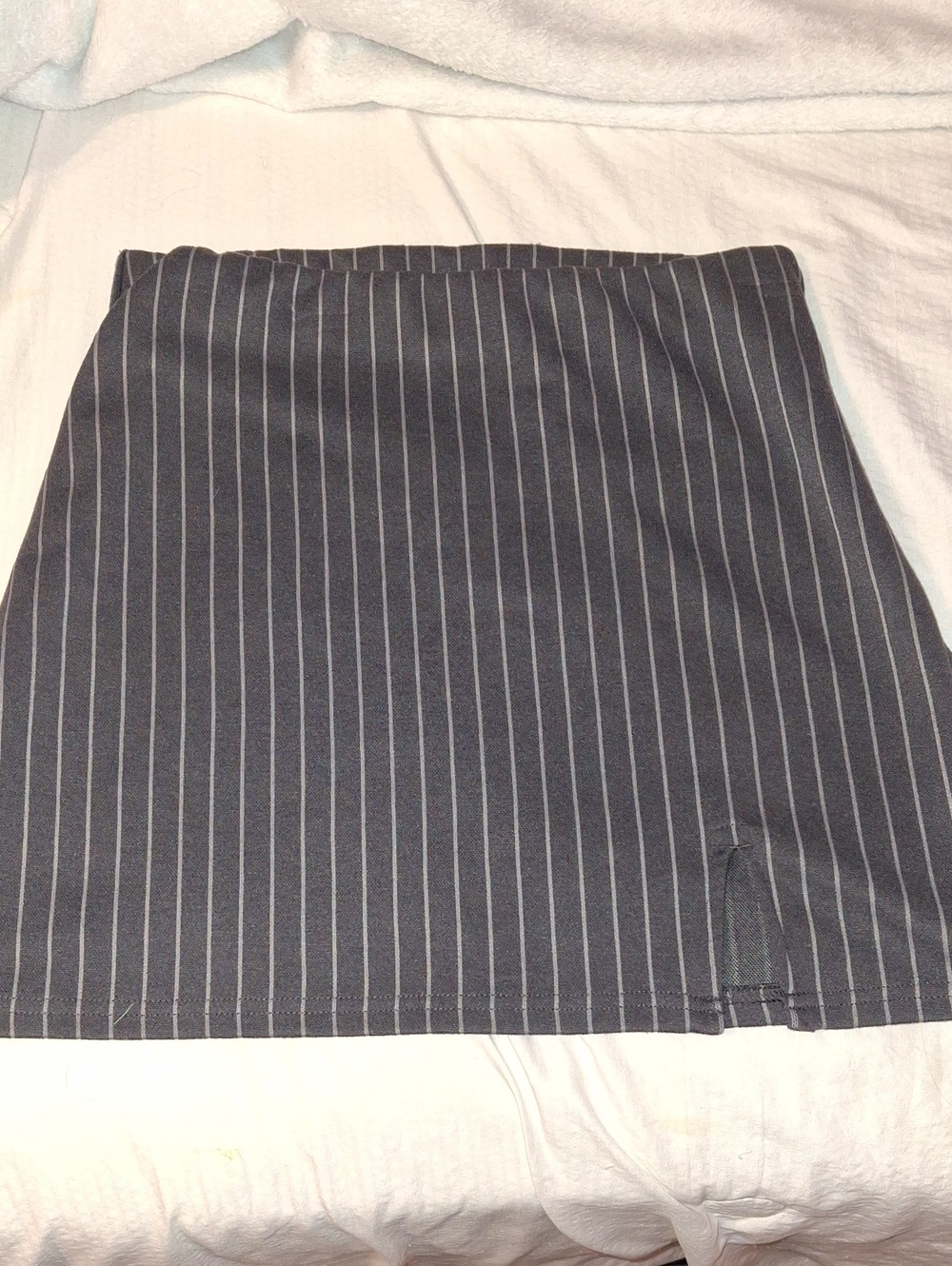 SO Navy Pinstripe Mini Skirt